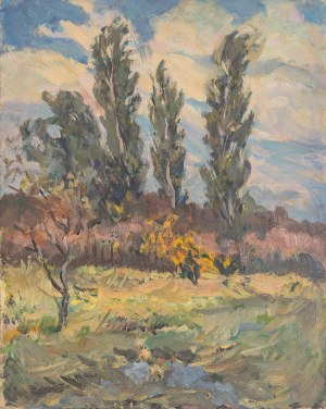Tadeusz Kłaput (1905-1989), Pejzaż z drzewami