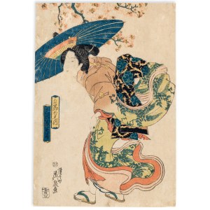 Eisen Keisai (1791-1848), Oglądanie kwiatów wiśni w marcu (Sangatsu hanami )seria V Świat (Gosekku no uchi), ok. 1844