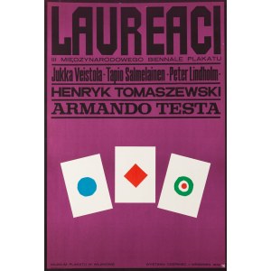 Hubert Hilscher (1924 Warszawa - 1999 Warszawa), Plakat wystawy „Laureaci III Międzynarodowego Biennale Plakatu”,, 1972