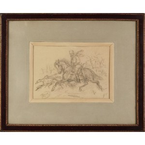 Autor nieokreślony, XIX w., Jeździec na koniu