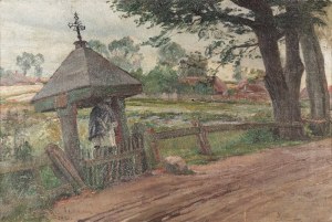 Kazimierz LASOCKI (1871-1952), Pejzaż z kapliczką - Lechanice, 1923