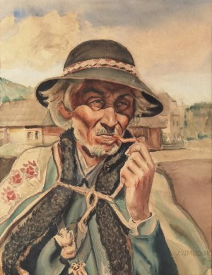 Sławomir SZPAKOWSKI (1908-1994), Góral z fajką, 1934
