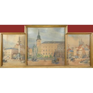 Feliks BAGIEŃSKI (1840-1922), Plac Zamkowy w Warszawie - tryptyk