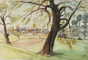 Romuald REGUŁA (1894-1981) ?, Pejzaż z drzewem