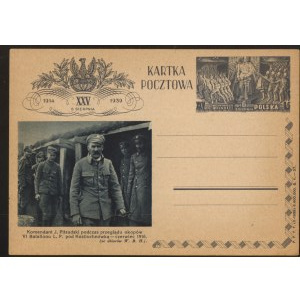Karta pocztowa wydana z okazji XXV.lecia wymarszu Kadrówki. Seria V nr 27.