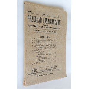 Przegląd Judaistyczny, 1922 r. numer 1