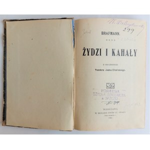Brafmann, Żydzi i kahały, Warszawa 1914 r.