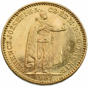 FJI 1848-1916, 20 koruna 1897 KB, vlas škr.