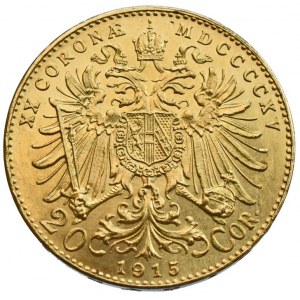 FJI 1848-1916, 20 koruna 1915 b.z., novoražba