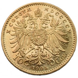 FJI 1848-1916, 10 koruna 1905 b.z., vlas.škr., zc nep.hr.