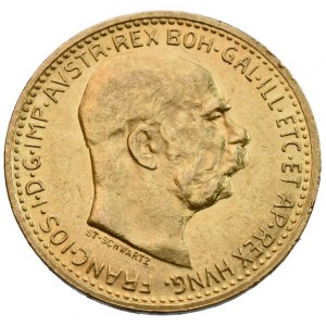 FJI 1848-1916, 10 koruna 1909 b.z., Schwartz, vlas.škr.