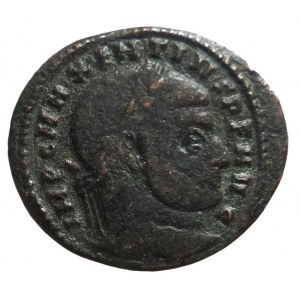 Maxentius 306-312, follis, r.310-311, CONSERV.VRB.SVAE. Sedící Roma v chrámu. Mc.Roma, RIC 258