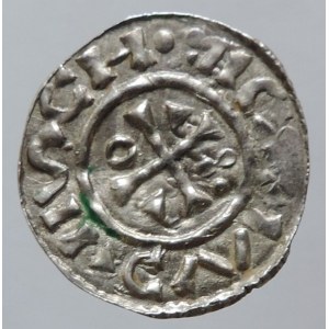 Bavorsko, Jindřich IV. královská vláda 1002-1009, denár Hahn 27i, mincovna Řezno, HCOV pod lomenicí, 1,299g