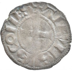 Francie, Alphons z Poitiers 1241 - 1271, denár b.l., s titulem krále Ludvíka IX., nep.ned.