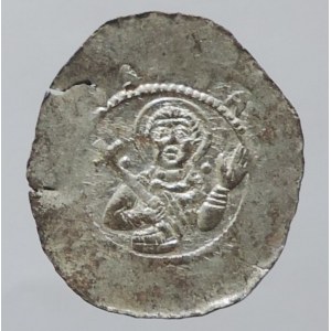 Bedřich, vláda 1173, 1179-1181, denár Cach 627, kuličky a omega 0,816g/16,9mm, motivy krásně vyraženy