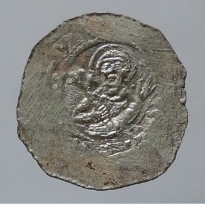 Bedřich, vláda 1173, 1179-1181, denár Cach 627, var. s kuličkami a omega, nedor., dvojráz na rubu 0,821g