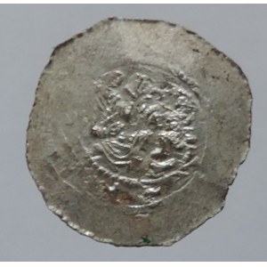 Bedřich, vláda 1173, 1179-1181, denár Cach 627, var. s kuličkami a omega, nedor., dvojráz na rubu 0,821g