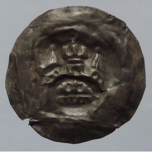 Václav II. 1278-1305, brakteát moravský Cach 1010, 0,396g/21mm patina