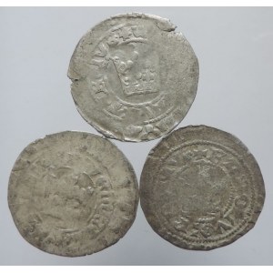 Václav IV. 1378-1419, pražský groš 2ks, blíže neurč. + Karel IV. groš Pinta 5c 3ks