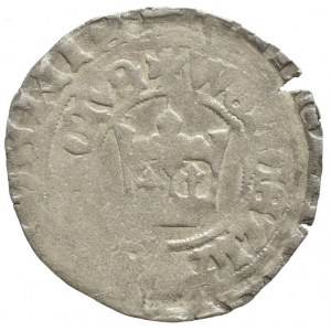 Václav IV. 1378-1419, pražský groš, Hána XIV, obrácené N, mělce ražen, nep.nap.ražbou