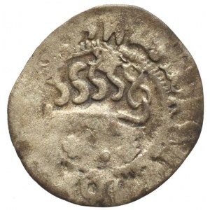 Vladislav II. 1471-1516, bílý peníz jednostranný, s tečkou v poli pod lvem