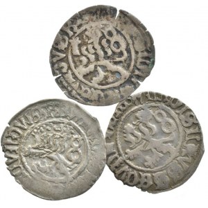Vladislav II. 1471-1516, bílý peníz jednostranný, různé varianty, 3 ks