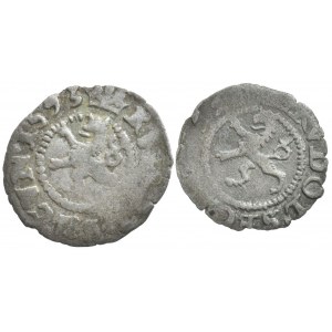 Rudolf II. 1576-1611, bílý peníz 1593, 159?, Kutná Hora, 2 ks