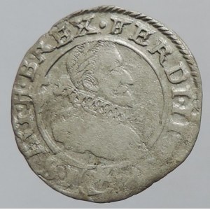 Ferdinand II. 1619-1637, 3 krejcar 1627 Praha-Hübmer, MKČ 760, ned.