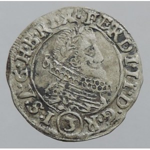 Ferdinand II. 1619-1637, 3 krejcar 1635 Praha-Schuster, MKČ 763, nep. ned.