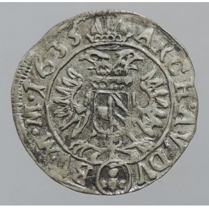 Ferdinand II. 1619-1637, 3 krejcar 1635 Praha-Schuster, MKČ 763, nep. ned.