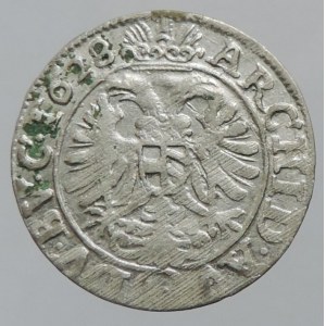 Ferdinand II. 1619-1637, 3 krejcar 1628 Vratislav-Riedel+Ziesler, MKČ 1018, dr.ned.