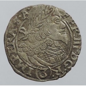 Ferdinand III. 1637-1657, 3 krejcar 1647 Praha-Wolker, MKČ 1181