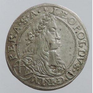 Leopold I. 1657-1705, XV krejcar 1664 Praha-Margalík, MKČ 1407/1408, Höll. 64.3.4., dr.vady kovu