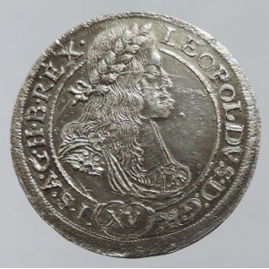 Leopold I. 1657-1705, XV krejcar 1664 FBL Kladsko-Lisola, MKČ 1641, Höllhuber 64.2.3, dr.vady kovu R