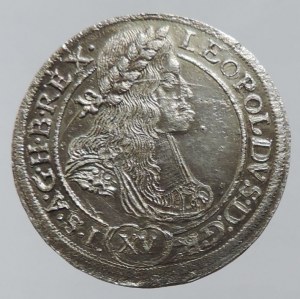 Leopold I. 1657-1705, XV krejcar 1664 FBL Kladsko-Lisola, MKČ 1641, Höllhuber 64.2.3, dr.vady kovu R