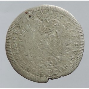 Leopold I. 1657-1705, 3 krejcar 1695 GE Praha-Egerer, MKČ 1427 bez vnitřního perlovce RR