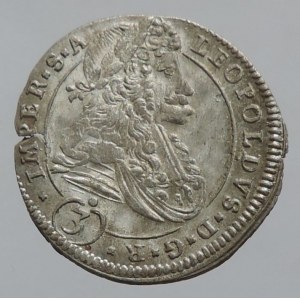 Leopold I. 1657-1705, 3 krejcar 1694 CK Kutná Hora-Krahe, MKČ 1458
