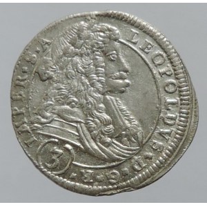 Leopold I. 1657-1705, 3 krejcar 1695 CK Kutná Hora-Krahe, MKČ 1458