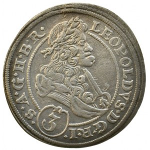 Leopold I. 1657-1705, 3 krejcar 1696 CB Břeh