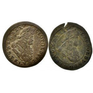 Leopold I. 1657-1705, 1 krejcar 1697 CB, 1 krejcar 1700 FN, 2 ks