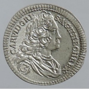 Karel VI. 1711-1740, 3 krejcar 1740 b.zn. Praha-Scharff, MKČ 1840