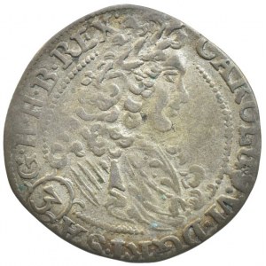 Karel VI. 1711-1740, 3 krejcar 1712 FN, Vratislav-Nowak, nep.ned., nep.okr., patina