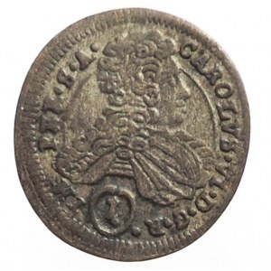 Karel VI. 1711-1740, 1 krejcar 1719 Kutná Hora-Weyer, MKČ 1869