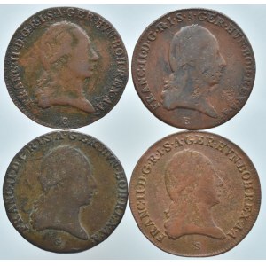 František II. 1792-1835, 3 krejcar 1800 C, E, G, S, 4 ks