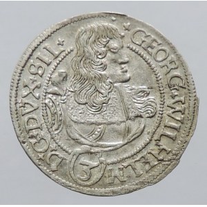 Lehnice-Břeh, Georg Wilhelm 1673-1675, 3 krejcar 1674, dr.vady kovu na rubu