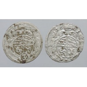 Württemberg-Olešnice, Christian Ulrich 1668-1704, grešle 1681, Fried. 2374, Kopicki 6254 + grešle 1696 LL, Fried. 2408, Kopicki 6261, koroze, povrch.napr., ned. 2ks