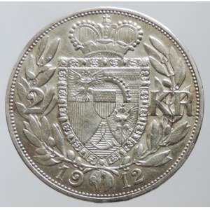 Liechtenstein, Johann II. 1858-1929, 2 kor. 1912, nep.rysky