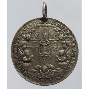 Arcibratrstvo Uctívání Nejsvětější svátosti, AR litá medaile 1627, 11,324g, ouško