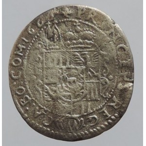 Olomouc biskupství, Karel II. Liechtenstein 1664-1695, 3 krejcar 1665, SV-314, M-958 široké poprsí R