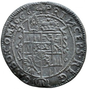 Olomouc biskupství, Karel II. Liechtenstein 1664-1695, 3 krejcar 1666, SV 316